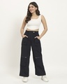 Shop Women's Navy Blue Tapered Fit Cargo Pants