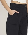 Shop Women's Navy Blue Tapered Fit Cargo Pants