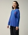 Shop Women's Blue Team Graphic Printed Oversized T-shirt-Design