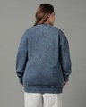 Shop Women's Blue Textured Oversized Plus Size Sweatshirt-Full