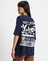 Shop Women's Blue The Powerpuff Girls Poster Graphic Printed Oversized T-shirt-Design