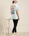 Shop Women's Blue This Soul Is On Fire Typography Oversized T-shirt