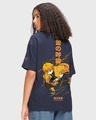 Shop Women's Blue Thunder Breathing Zenitsu Graphic Printed Oversized T-shirt-Front