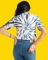 Shop Women's Blue Tie & Dye Loose Comfort Fit Crop T-shirt-Design