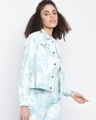 Shop Women's Blue Tie & Dye Jacket-Design