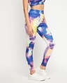 Shop Women's Blue Tie & Dye Slim Fit Tights-Full