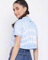 Shop Women's Blue Tie & Dye Crop Polo T-shirt-Full