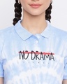 Shop Women's Blue Tie & Dye Crop Polo T-shirt