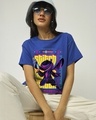 Shop Women's Blue Trance the night away Graphic Printed Boyfriend T-shirt-Front