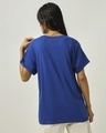 Shop Women's Blue Trance the night away Graphic Printed Boyfriend T-shirt-Design