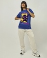 Shop Women's Blue Trance the night away Graphic Printed Boyfriend T-shirt-Full