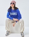 Shop Women's Blue Tropical Vibes Graphic Printed Oversized T-shirt-Full