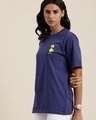 Shop Women's Blue Typographic Oversized T-shirt-Design