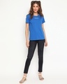 Shop Women's Blue Typography T-shirt