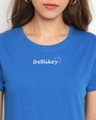 Shop Women's Blue Typography T-shirt