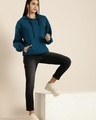 Shop Women's Blue Typography Oversized Hoodie-Full