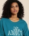 Shop Women's Blue Typography Oversized Sweatshirt-Full
