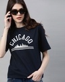 Shop Women's Blue Typography T-shirt-Front