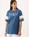 Shop Women's Blue Typography T-shirt-Front
