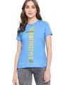 Shop Women's Blue Typography T-shirt-Front