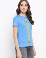 Shop Women's Blue Typography T-shirt