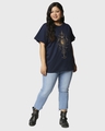 Shop Women's Blue Universe Listens Graphic Printed Plus Size Boyfriend T-shirt-Full