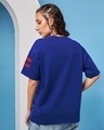 Shop Women's Blue Varsity Peanuts Graphic Printed Oversized T-shirt-Full