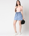 Shop Women's Blue Washed A-Line Mini Denim Skirt