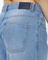 Shop Women's Blue Washed Baggy Straight Fit Jeans