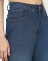 Shop Women's Blue Washed Baggy Straight Fit Jeans