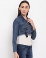 Shop Women's Blue Washed Crop Jacket-Design