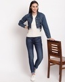 Shop Women's Blue Washed Crop Jacket