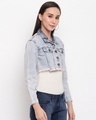 Shop Women's Blue Washed Crop Jacket-Design