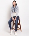 Shop Women's Blue Washed Crop Jacket