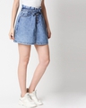 Shop Women's Blue Washed Denim A-Line Mini Skirt-Full