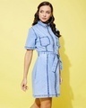 Shop Women's Blue Washed Denim Dress-Design