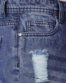 Shop Women's Blue Washed Distressed A-Line Mini Denim Skirt-Full
