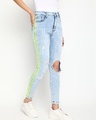 Shop Women's Blue Washed Distressed Slim Fit Jeans-Design