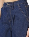 Shop Women's Blue Washed Flared Korean Jeans