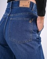 Shop Women's Blue Washed Mom Fit Jeans-Full