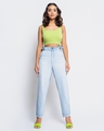 Shop Women's Blue Washed Relaxed Fit Jeans-Front