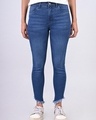 Shop Women's Blue Washed Skinny fit Jeans-Front