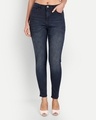 Shop Women's Blue Washed Skinny Fit Jeans-Front
