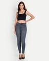 Shop Women's Blue Washed Skinny Fit Jeans-Full