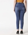 Shop Women's Blue Washed Slim Fit High Waist Jeans-Full