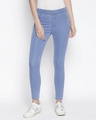 Shop Women's Blue Washed Slim Fit High Waist Jeggings-Front