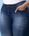 Shop Women's Blue Washed Slim Fit Jeans-Full