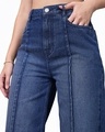 Shop Women's Blue Washed Straight Fit Jeans