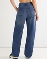 Shop Women's Blue Washed Straight Fit Jeans-Full