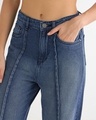 Shop Women's Blue Washed Straight Fit Jeans